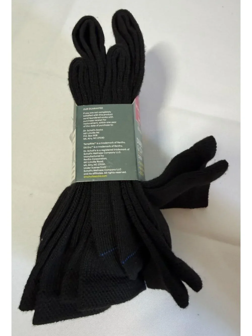NWT‎ Dr. Scholls Womens Socks 4 Pack Crew Diabetes Circulatory Non Binding Black